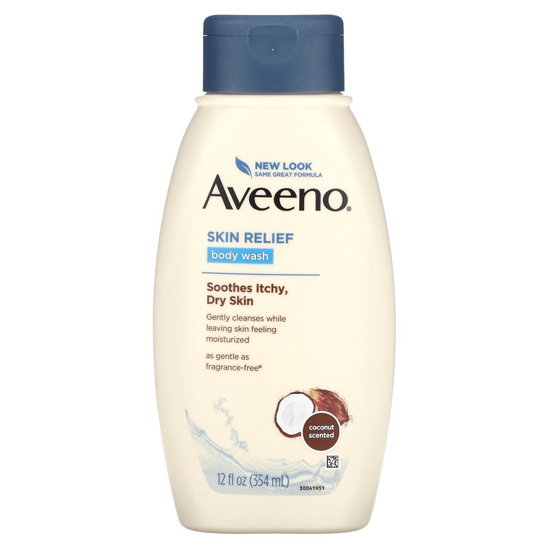 Aveeno Skin Relief Body Wash, Coconut, 12 fl oz (354 ml), 1 of 3