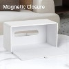 LunaLulinlk Tissue Box Cover Stylish PU Leather Rectangular Tissue Box Holder with Magnetic Bottom Cover (White) - 4 of 4