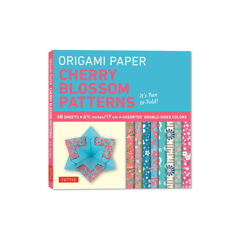 Origami Paper- Cherry Blossom Prints- Small 6 3/4 48 Sheets - by Tuttle Studio (Loose-Leaf)