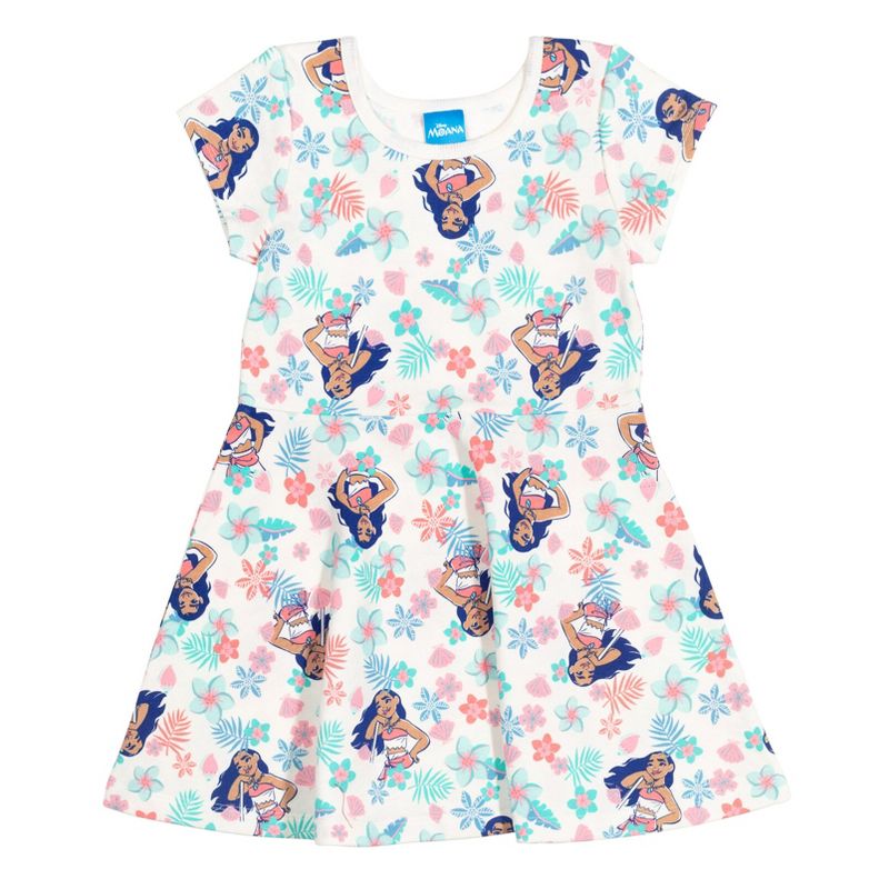 Disney Moana Girls French Terry Dress and Scrunchie Little Kid to Big Kid , 3 of 8