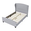 CAVINAS King/Queen/Full Size Linen Upholstered Platform Bed Frame with High Headboard Wingback,No Box Spring Needed - 4 of 4