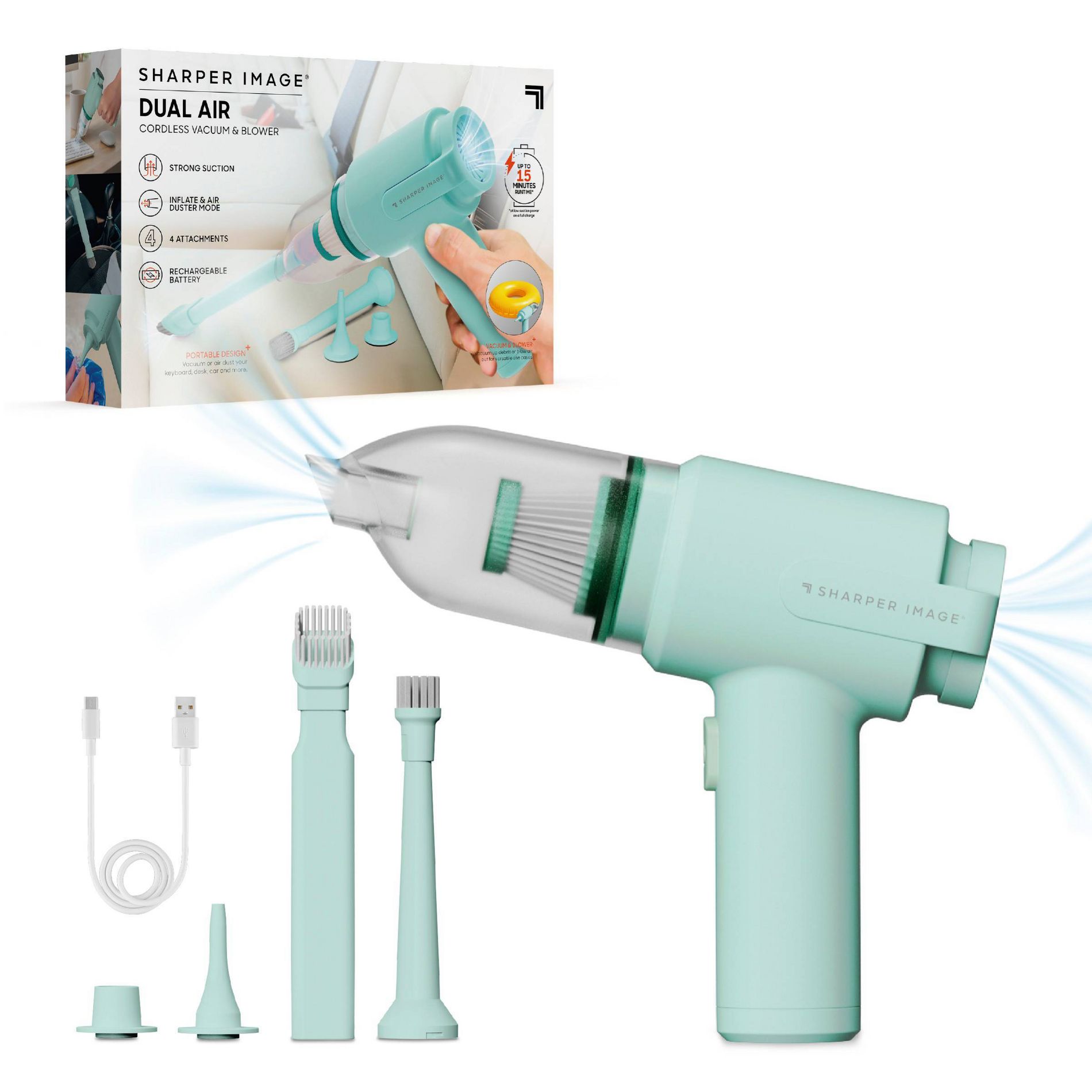 Sharper Image Cordless Handheld Vacuum and Blower Green