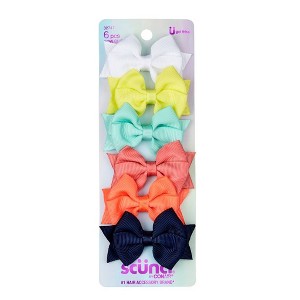 scünci Kids Assorted Bow Hair Clips - 5.5cm - 6pc - 1 of 4