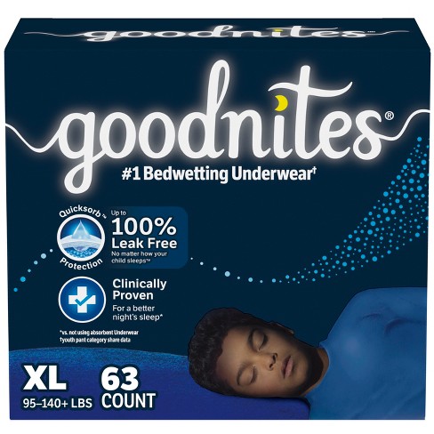 Goodnites Boys' Nighttime Bedwetting Underwear - Xl - 63ct : Target