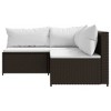vidaXL 3 Piece Patio Lounge Set with Cushions Brown Poly Rattan - 3 of 4