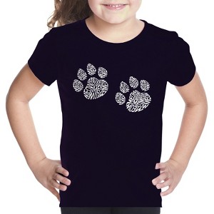 LA Pop Art Girl's Word Art T-shirt - Meow Cat Prints - 1 of 4