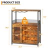 3-Tier Wine & Coffee Bar Cabinet with Storage Door, Liquor Cabinet with Wine Rack & Glass Holder for Kitchen, Dining Room, Living Room, Retro - 3 of 4