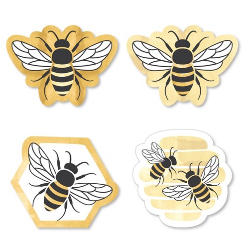 Set of 24 Bee Baby Shower Centerpieces Sticks Honey Bee Decorations Table  Toppers Bee Themed Party Supplies Bee Birthday Party Gender Reveal Photo