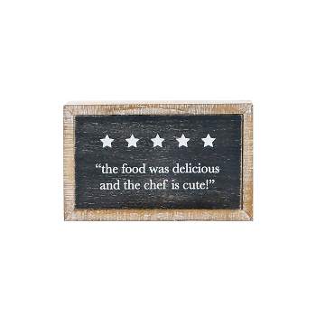 VIP Wood 8 in. Black Chef is Cute Novelty Kitchen Sign
