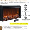 SinCiDo 36" Electric Fireplace TV Stand for 80 Inch TV, Farmhouse Media Console w/6 Shelves, 32" Tall Entertainment Center w/Storage - 3 of 4