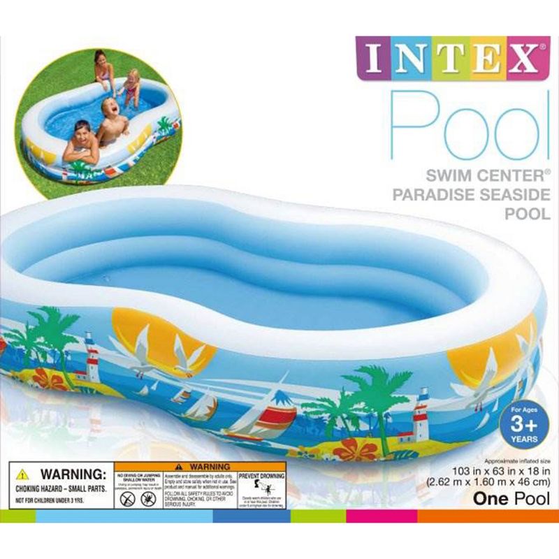 Intex 8.6ft x 5.25ft x 18in Swim Center Inflatable Ocean Side Swimming Pool, 4 of 7