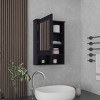 GlasFlength Decorative Wall Mirrors Vanity Mirrors Open Shelves Bathroom Decor Cabinet Accent Mirror for Bathroom Wall, Black, 20.9"*6.6"*29" - 3 of 4