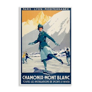 Stupell Industries Vintage Ice Skating Advertisement Black Framed Giclee Art - 1 of 4