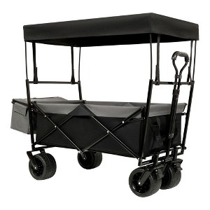 CAVINAS Extended Heavy-Duty Wagon Cart with Canopy,All-Terrain Shopping Cart with Side Pocket and Brakes,Wagon for Camping,Shopping - 1 of 4
