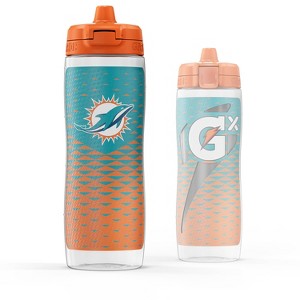 NFL Miami Dolphins Gatorade Gx Plastic Water Bottle - 30oz: Portable Aqua Blue Drinkware - 1 of 4