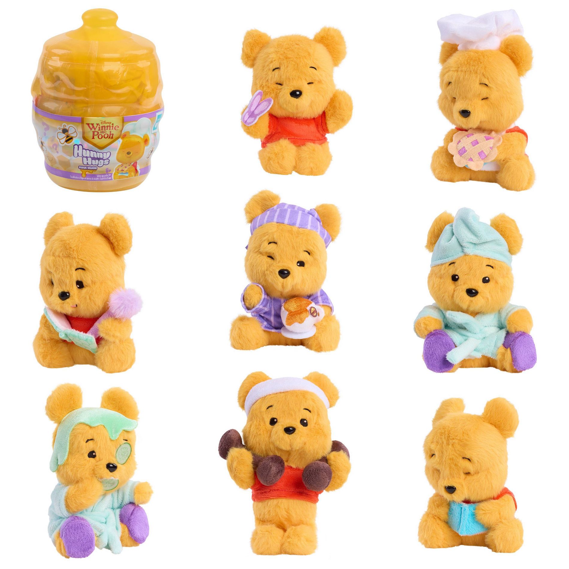 Happy Haul Disney Winnie the Pooh Hunny Hugs Blind Capsule Plush 5.5” Collectible Stuffed Toy in Honey Pot Short-Run Drop Ages 8+