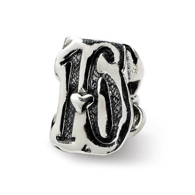 Black Bow Jewelry Sterling Silver Special Year Number 16 Bead Charm