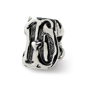 Black Bow Jewelry Sterling Silver Special Year Number 16 Bead Charm - 1 of 3