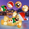 Angel Sar 10FT Giant Lying Gingerbread Inflatable, Christmas Outdoor Decorations with Built-in LED Lights, Yard Lawn Blow Up Decor - 2 of 4