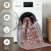 Vintage Detailed Floral Pattern Non Slip Washable Rug Thin Low Pile Indoor Carpet Fit for Living Room, Bathroom, Bedroom - 4 of 4