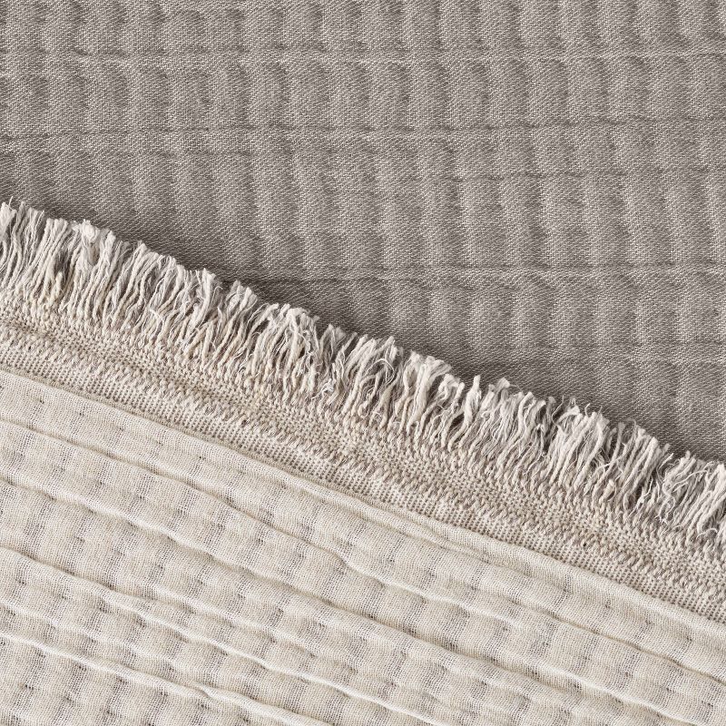 Reversible Textured Cotton Chambray Coverlet - Casaluna™, 4 of 11