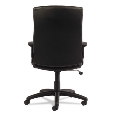 Black High-Back Leather Swivel Office Chair