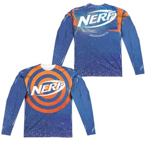 Men's Nerf Target Practice (Front Back Print) Long Sleeve Costume T-Shirt - 1 of 4