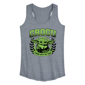 Women's - Star Wars - The Mandalorian Grogu Collegiate Graphic Racerback Tank - 1 of 4