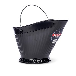 Behrens Painted Steel Coal Hod Black: Indoor Fireplace Ash & Coal Bucket, Metal Handle, 17.5" Length, 9.5" Width - 1 of 4