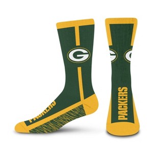 NFL Green Bay Packers Youth Rise Up Crew Socks: Kids Team Logo Apparel - 1 of 3