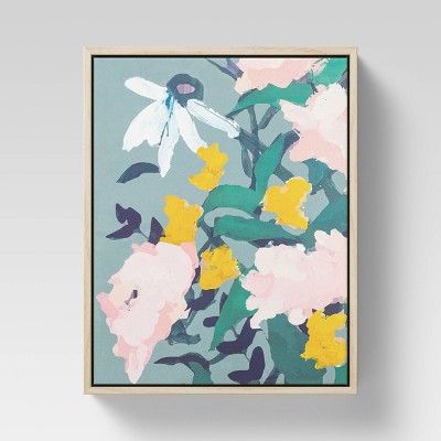 8" x 10" Green Floral Framed Canvas - Opalhouse™