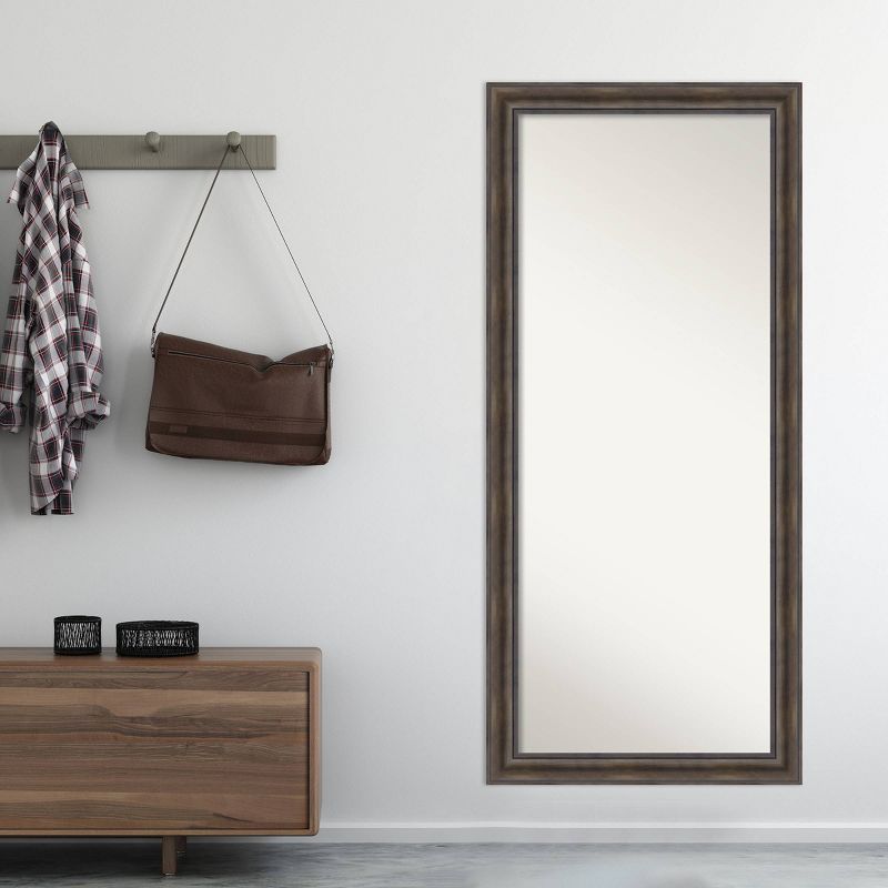 Amanti Art 30&#34;x66&#34; Non-Beveled Full Length Floor Leaner Rustic Pine Brown Wood Framed Mirror, 6 of 8