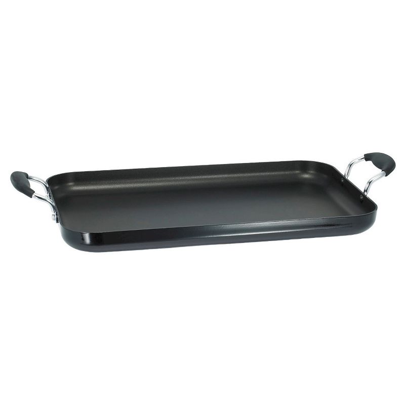 T-fal 18&#34;x11&#34; Double Burner Griddle, Nonstick Cookware Black, 1 of 5