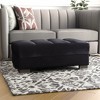 HomeRoots 52" Black and Brown Microfiber Tufted Storage Ottoman - 2 of 4