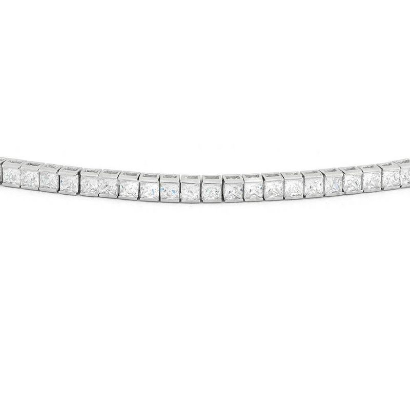 2.5mm Square-cut Cubic Zirconia Tennis Bracelet in Sterling Silver, 2 of 3