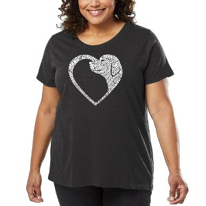 LA Pop Art Dog Heart - Women's Word Art T-Shirt - 1 of 4