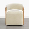 Spruce&Spring Modern Upholstered Dining Chair with Casters & Wood Armrests - 2 of 4