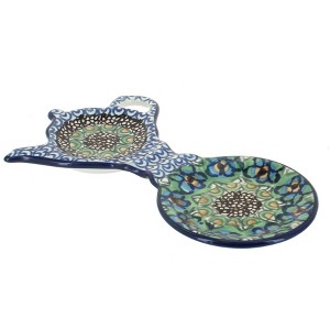 Blue Rose Polish Pottery 764 Ceramika Artystyczna Tea Bag Holder and Saucer - 1 of 1