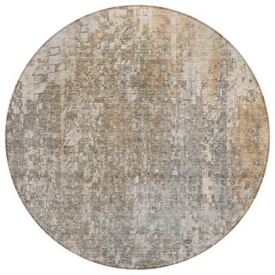 Beige Gray And Taupe Abstract Washable Indoor Outdoor Area Rug