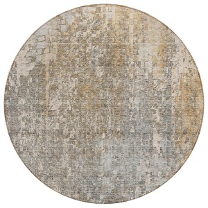 Beige Gray And Taupe Abstract Washable Indoor Outdoor Area Rug - 1 of 4