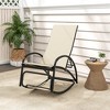 Tangkula 2PCS 2-in-1 Outdoor Rocking Chair Convertible Lounge Chair with 4-Position Adjustable Backrest Curved Armrests - 3 of 4