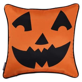 18"x18" Square Throw Pillow Orange/Black - Pillow Perfect