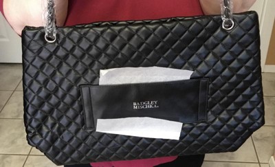 Badgley Mischka Diana Vegan Leather Tote Weekender Travel Bag - 20631694