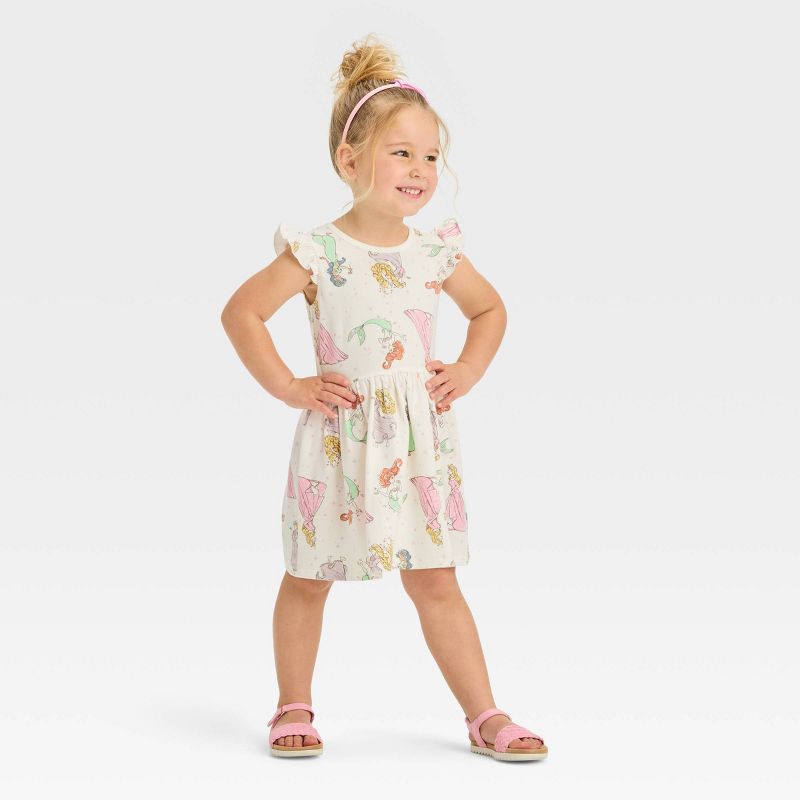 Toddler Girls' Disney Short Sleeve Dress - Beige, 3 of 6