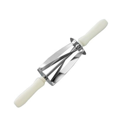 O'Creme Revolving Croissant Cutter with Stainless Steel Blades and Plastic Handles, Roller for CuttingTriangles,  (7" x 8" Triangle)