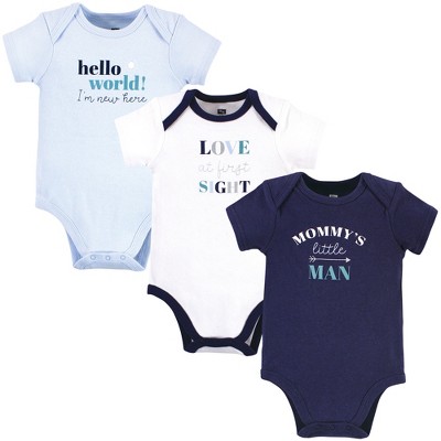 Image of Hudson Baby Infant Boy Cotton Bodysuits, Mommys Man, 3-6 Months