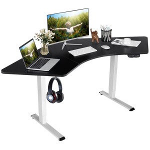 Costway Dual-motor L Shaped Standing Desk Ergonomic Sit Stand Computer Workstation Touch Control Panel Electric Height-adjustable Desk Home Office - 1 of 4