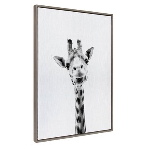 Kate & Laurel All Things Decor 31.5"x41.5" Sylvie Giraffe Framed Wall Art by Simon Te of Tai Prints Animal Portrait Wall Decor Art - 1 of 4