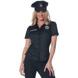 Underwraps Costumes Police Adult Women's Costume Fitted Shirt