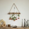 Uniquewise 15" Natural Wooden Log Hanging Wall Decor - Rustic Farmhouse Accent for Entryway Living Room - 3 of 4